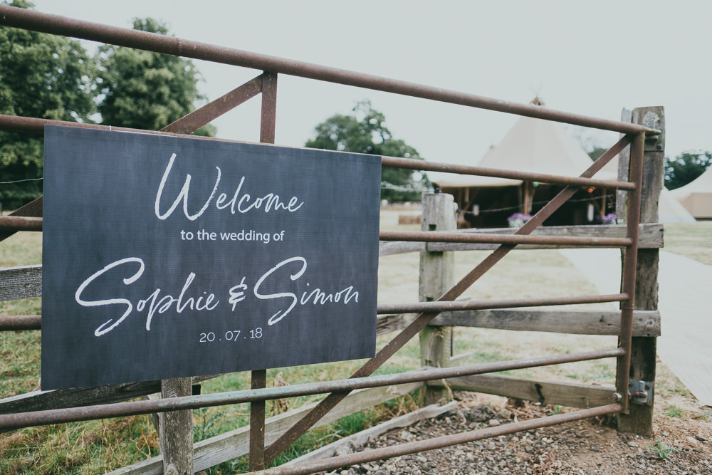 Slate Welcome Sign Modern Calligraphy Boho Tipi Wedding Ross Talling Photography