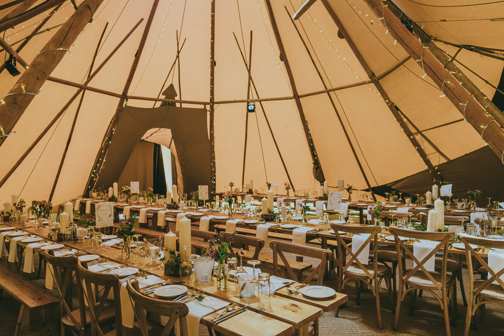 Table Setting Boho Tipi Wedding Ross Talling Photography