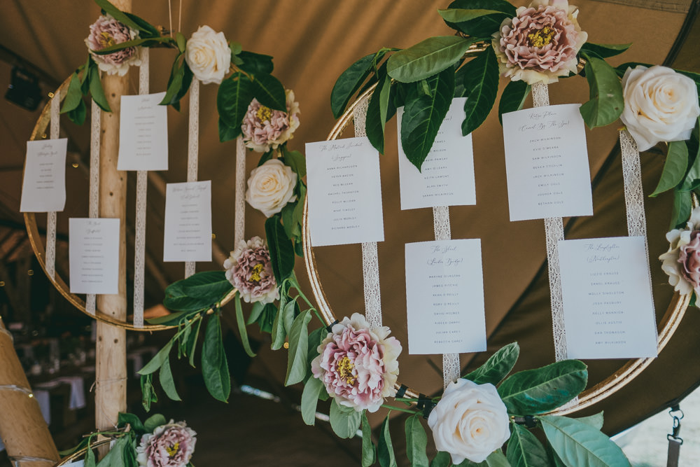 Hoop Floral Hanging Table Plan Boho Tipi Wedding Ross Talling Photography
