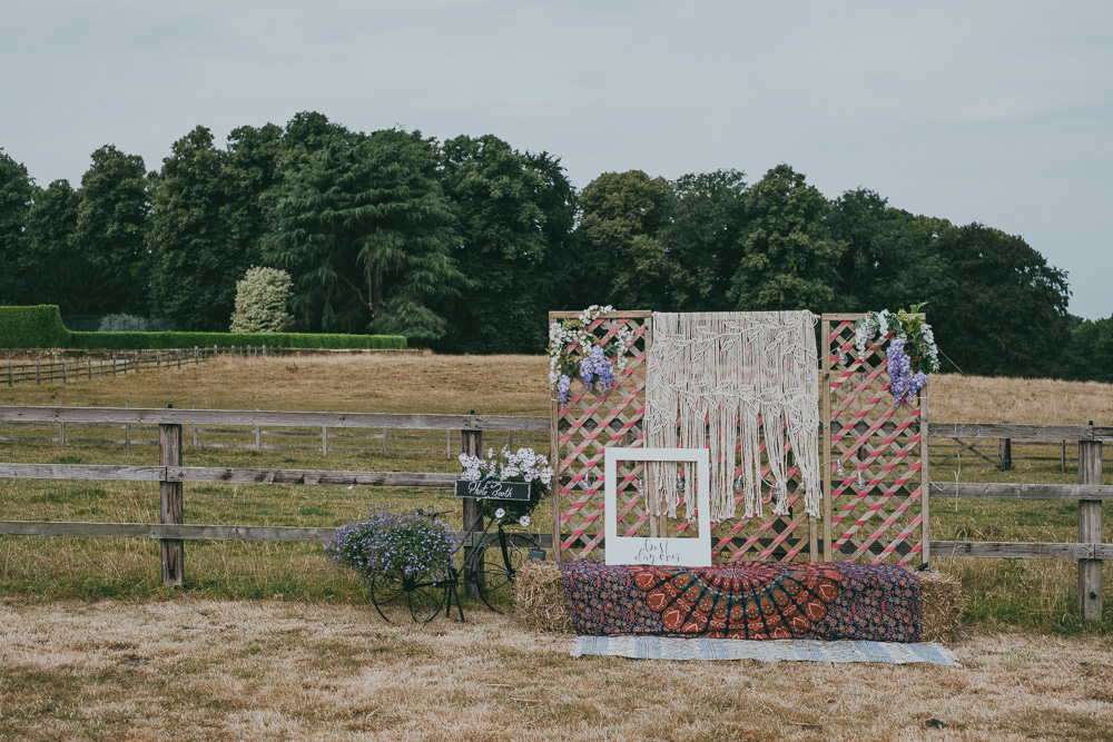 Trellis Photobooth Backdrop Macrame Boho Tipi Wedding Ross Talling Photography