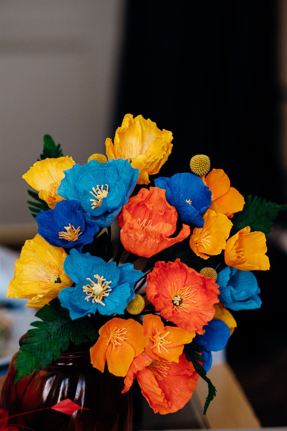 Paper Flowers Bouquet Bride Bridal Multicoloured Brighton Town Hall Wedding Marianne Chua Photography