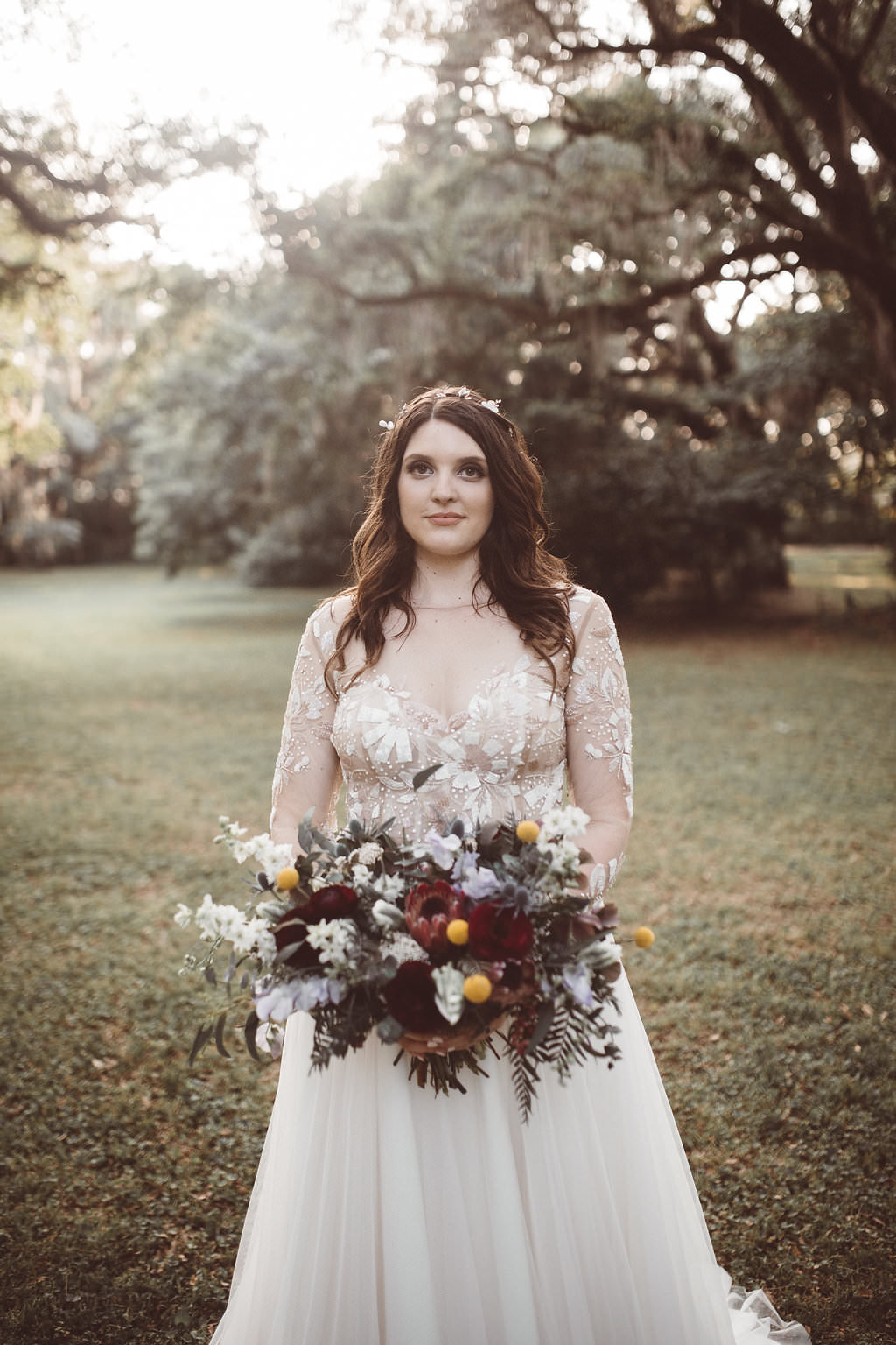 Bride Bridal Dress Gown Hayley Paige Long Sleeves Tulle Skirt Charleston Wedding Katherine Dalton Photography