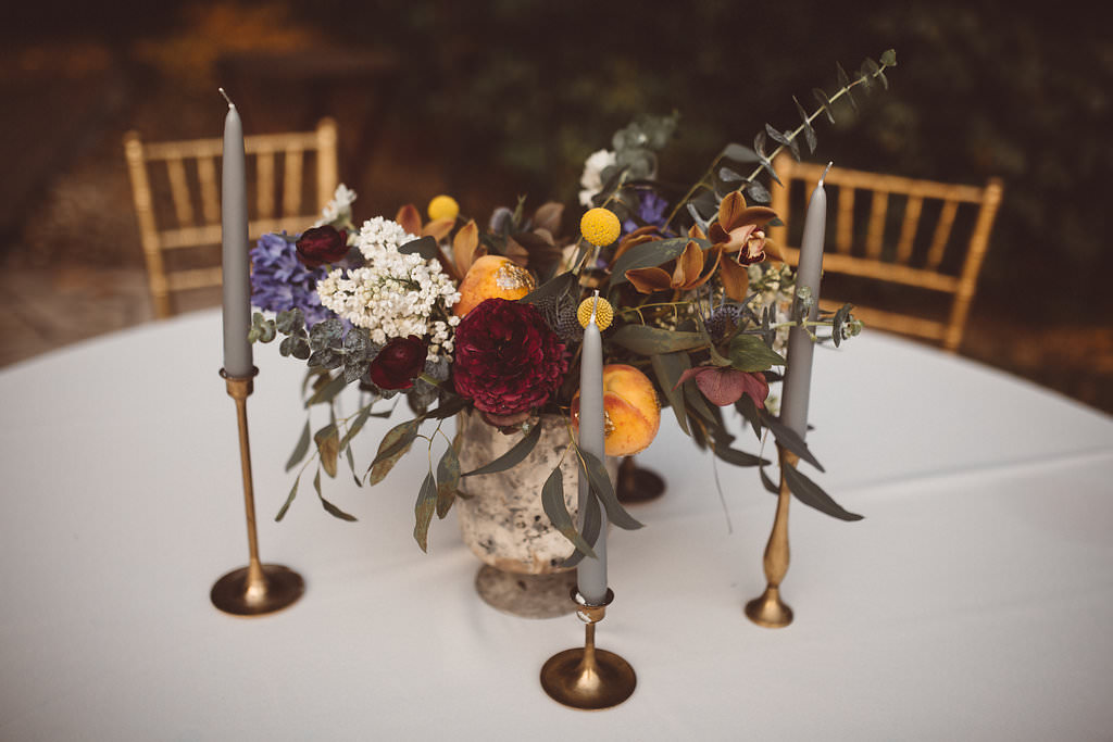 Table Flowers Centrepiece Candles Decor Charleston Wedding Katherine Dalton Photography