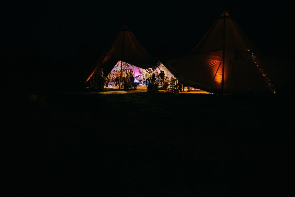 Tipi Lighting Church Farm Wedding Andrew Brannan Photography