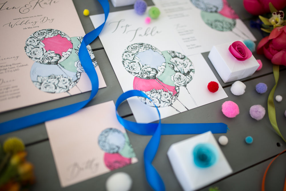 Stationery Invites Invitations Colourful Balloons Wedding Ideas Florence Berry Photography