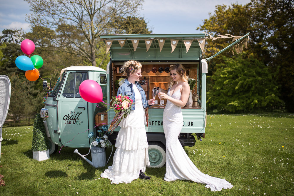 Mobile Bar Drinks Van Truck Colourful Balloons Wedding Ideas Florence Berry Photography