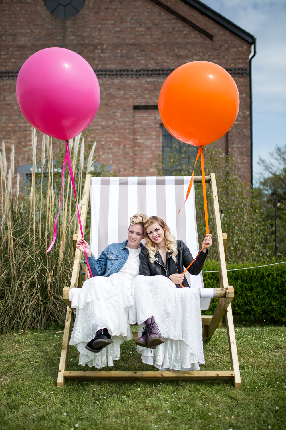 Giant Deck Chair Seating Balloons Colourful Balloons Wedding Ideas Florence Berry Photography