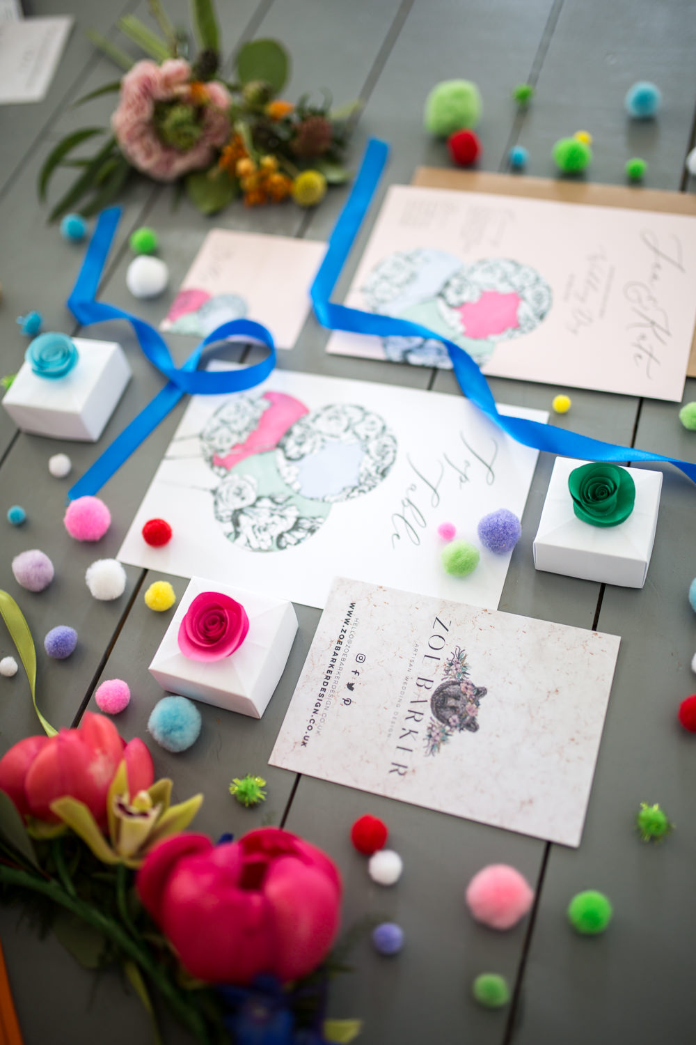 Stationery Invites Invitations Colourful Balloons Wedding Ideas Florence Berry Photography
