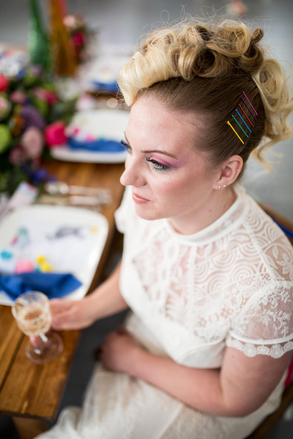 Bride Bridal Make Up Colourful Balloons Wedding Ideas Florence Berry Photography
