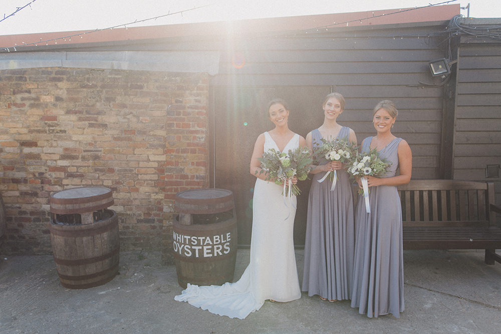 Bridesmaids Bridesmaid Dress Dresses Long Grey East Quay Whitstable Wedding Rebecca Douglas Photography