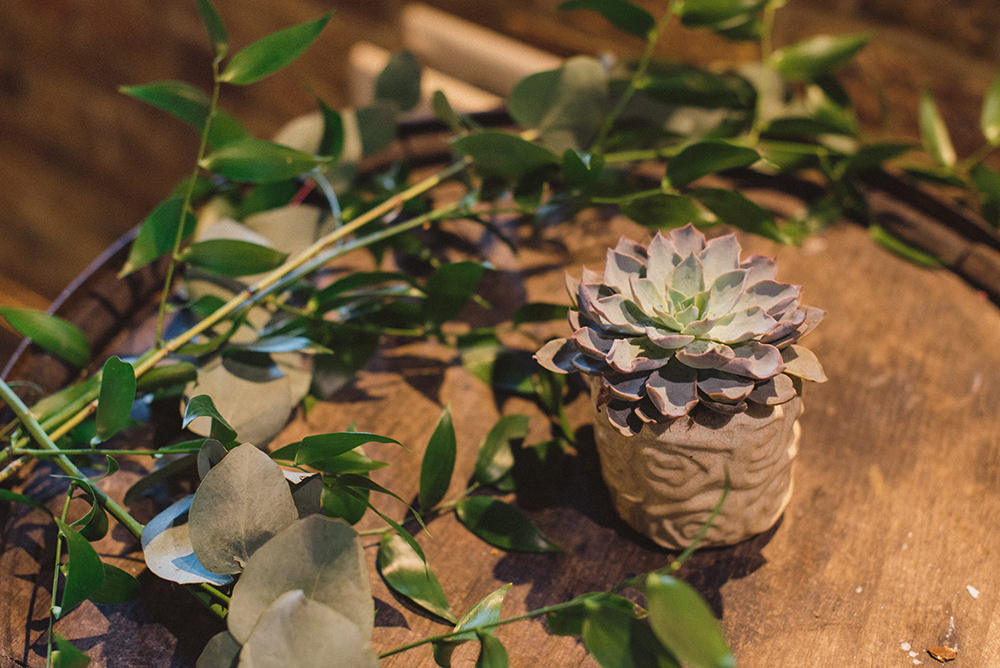 Greenery Foliage Swag Garland Table Runner Succulent East Quay Whitstable Wedding Rebecca Douglas Photography