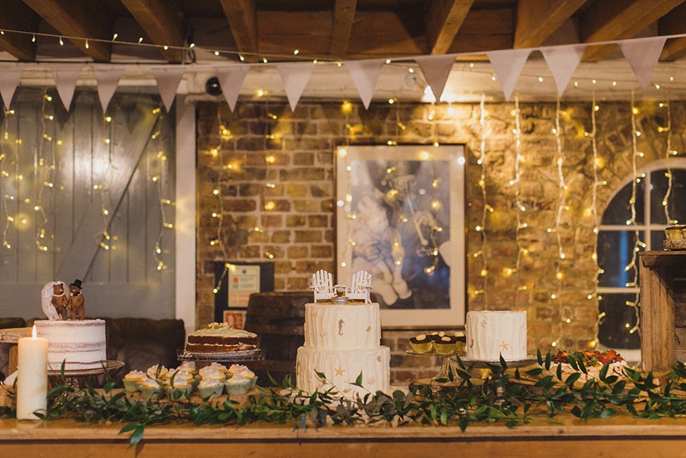 Cake Dessert Table East Quay Whitstable Wedding Rebecca Douglas Photography