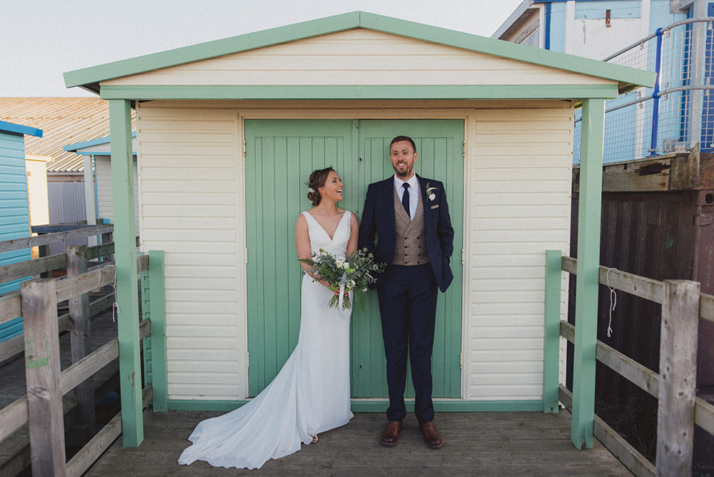 Dress Gown Bride Bridal Straps V Neck Fishtail Train East Quay Whiststable Wedding Rebecca Douglas Photography
