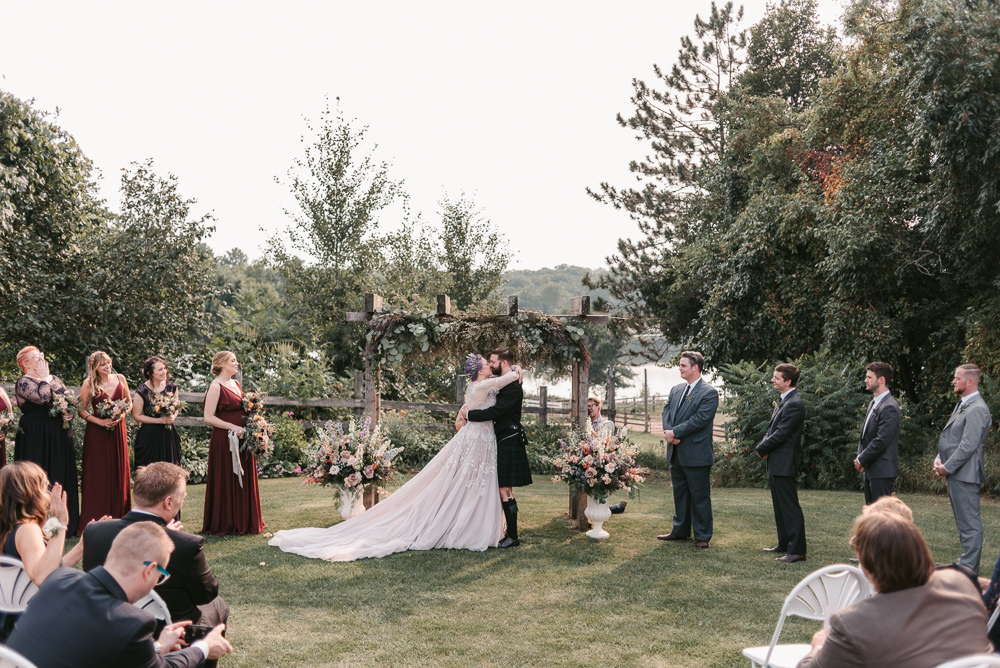 Flowers Ceremony Aisle Flower Arch Arbour Fantasy Nerdy Wedding Eric Lundgren Photography