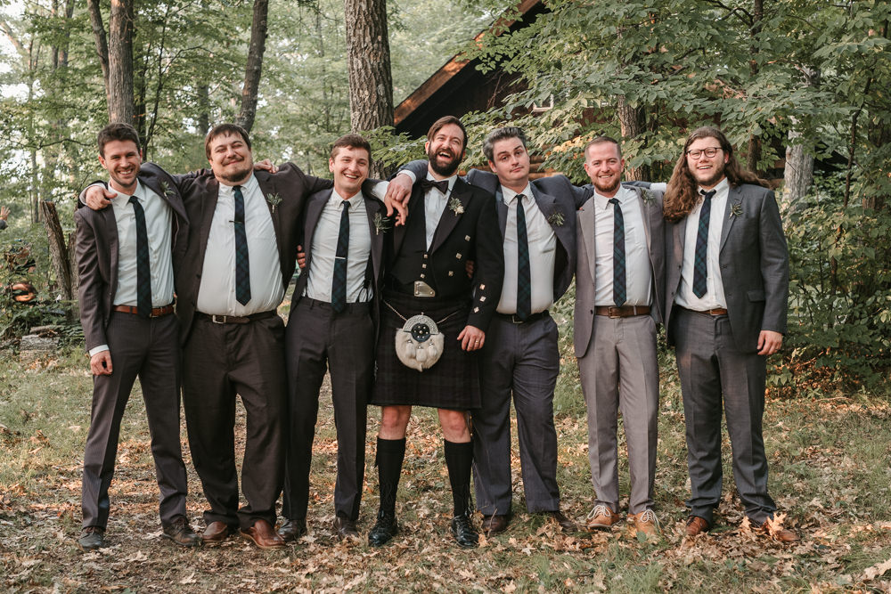 Groomsmen Grey Suits Fantasy Nerdy Wedding Eric Lundgren Photography