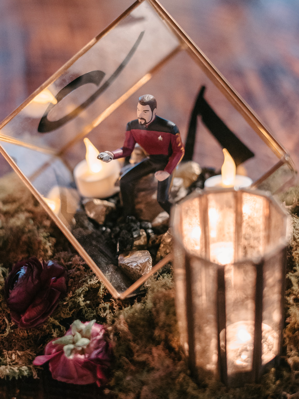 Terraruim Decor Moss Candles Figurine Fantasy Nerdy Wedding Eric Lundgren Photography