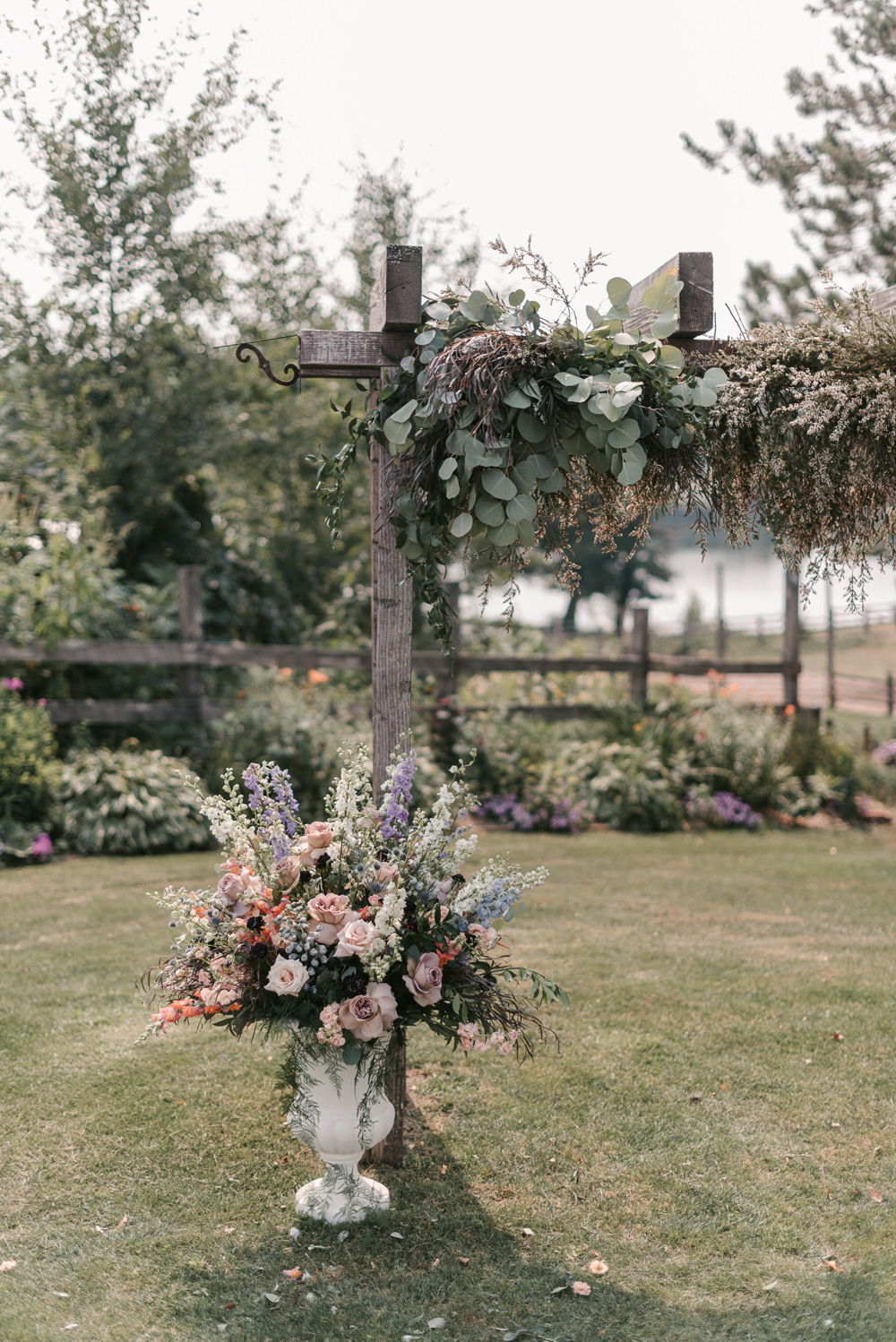 Flowers Ceremony Aisle Flower Arch Arbour Fantasy Nerdy Wedding Eric Lundgren Photography