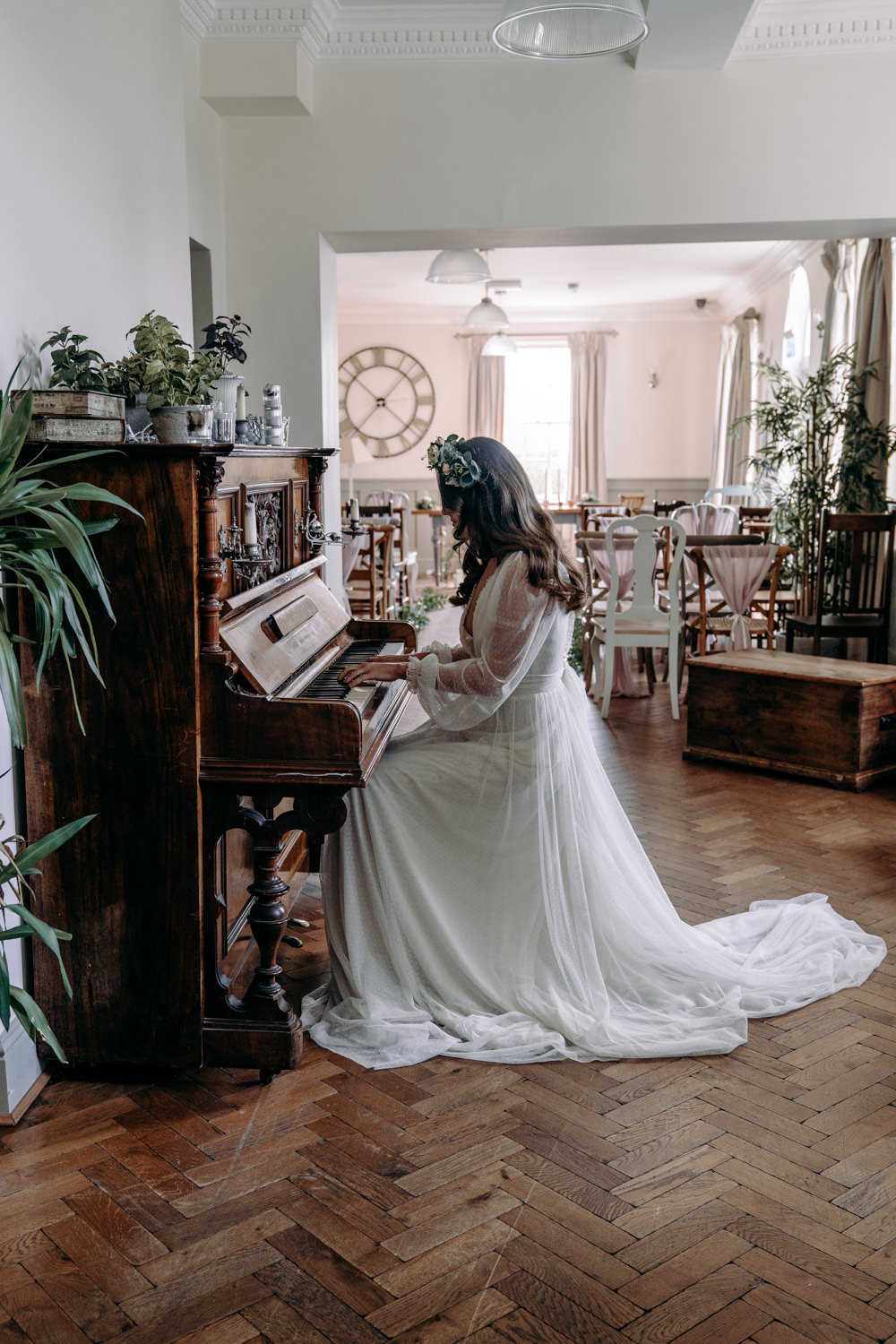 Bride Bridal Dress Gown Kula Tsurdiu Tulle Long Sleeves Train Free Spirited Wedding Ideas EKR Pictures
