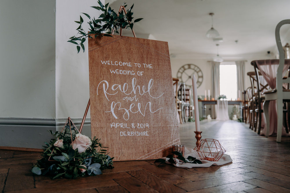 Wooden Sign Calligraphy Flowers Signage Free Spirited Wedding Ideas EKR Pictures