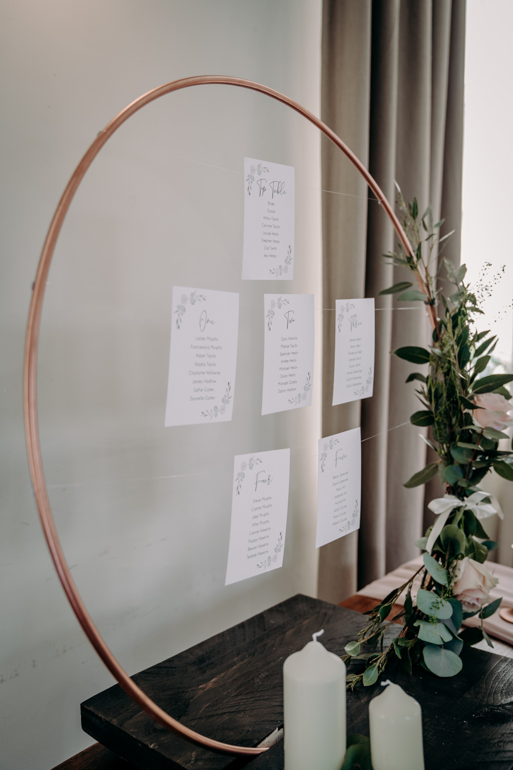 Copper Hoop Seating Plan Table Chart Free Spirited Wedding Ideas EKR Pictures
