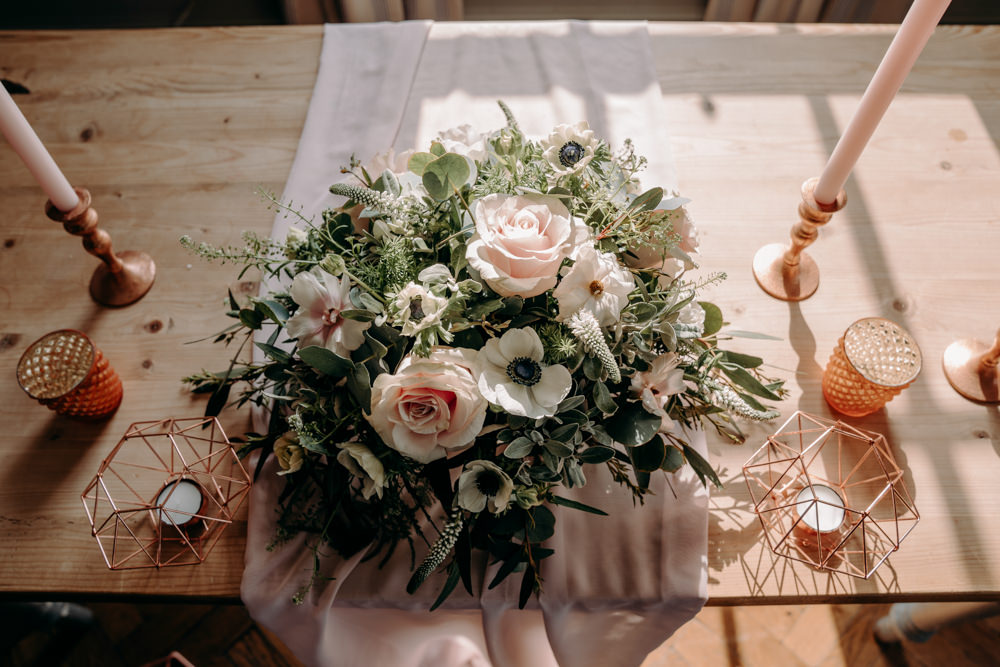 Ceremony Table Flowers Decor Decoration Candles Free Spirited Wedding Ideas EKR Pictures