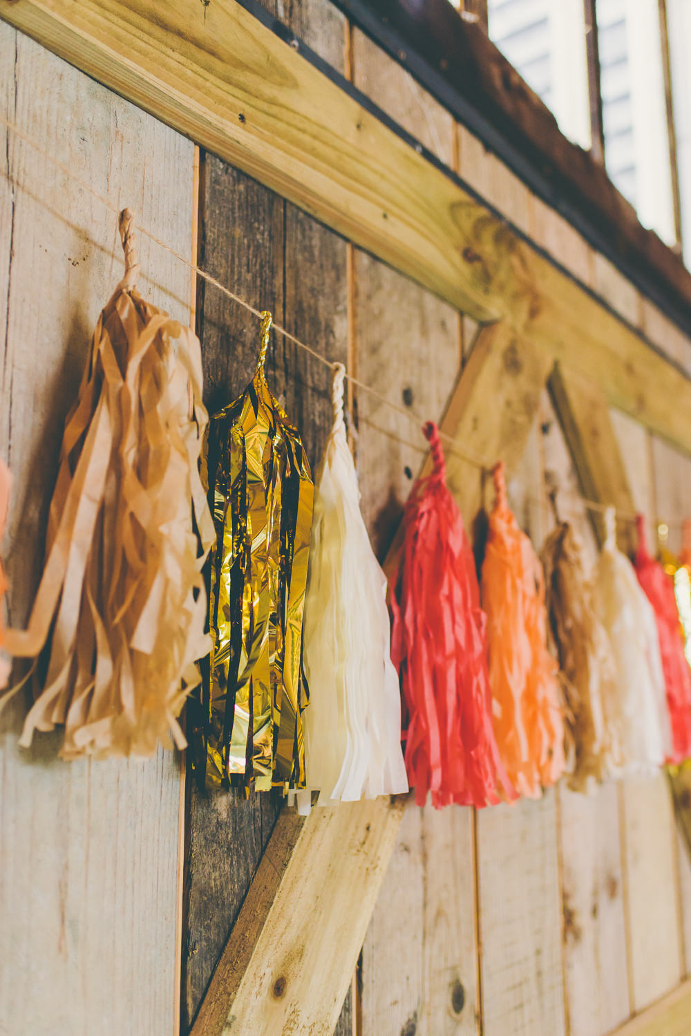 Tassel Garland Decor Decoration High Billinghurst Farm Wedding Larissa Joice Photography