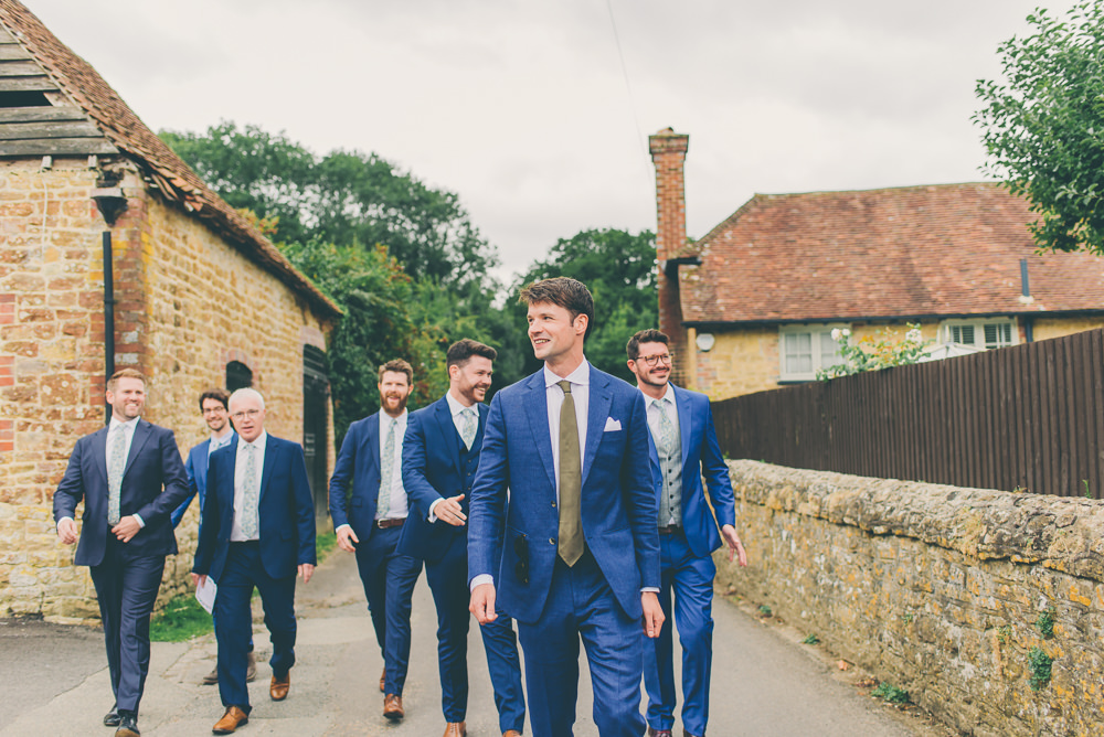Groom Groomsmen Suit Blue High Billinghurst Farm Wedding Larissa Joice Photography