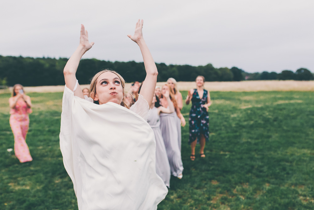 Bouquet Toss Throw High Billinghurst Farm Wedding Larissa Joice Photography