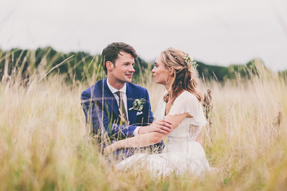 Dress Gown Bride Bridal Lace Cap Sleeves Buttons Backless Sanyukta Shrestha High Billinghurst Farm Wedding Larissa Joice Photography