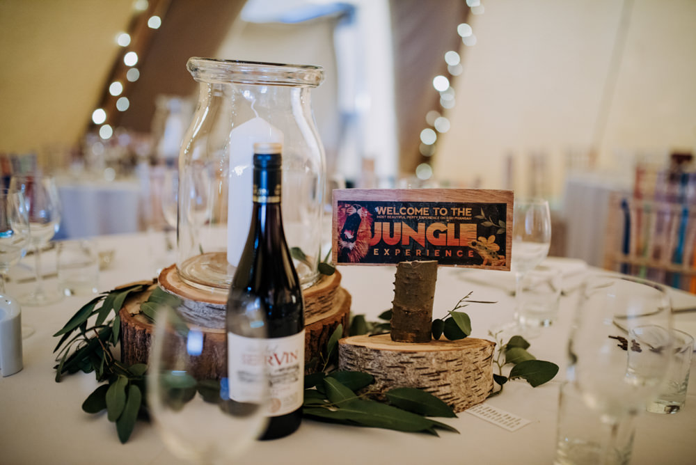 Table Decor Centrepice Log Slice Candle Hirst Priory Wedding Kazooieloki Photography
