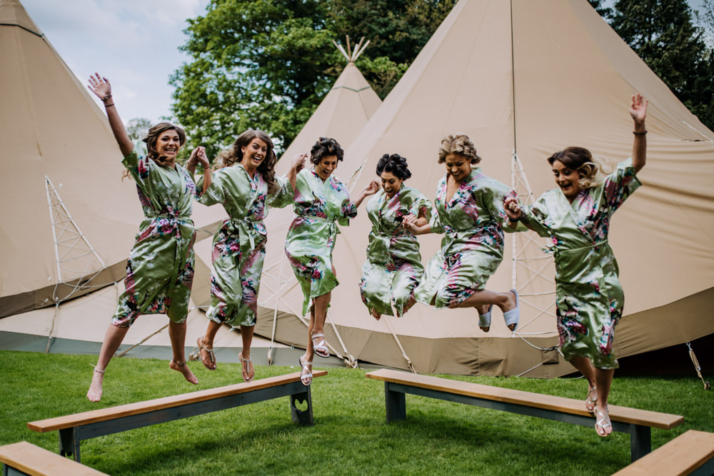Bridesmaids Bride Bridal Dressing Gowns Robes Hirst Priory Wedding Kazooieloki Photography