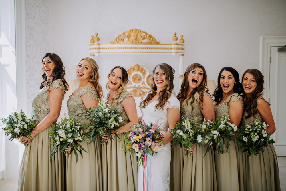 Bridesmaids Bridesmaid Dress Dresses Green Long Hirst Priory Wedding Kazooieloki Photography