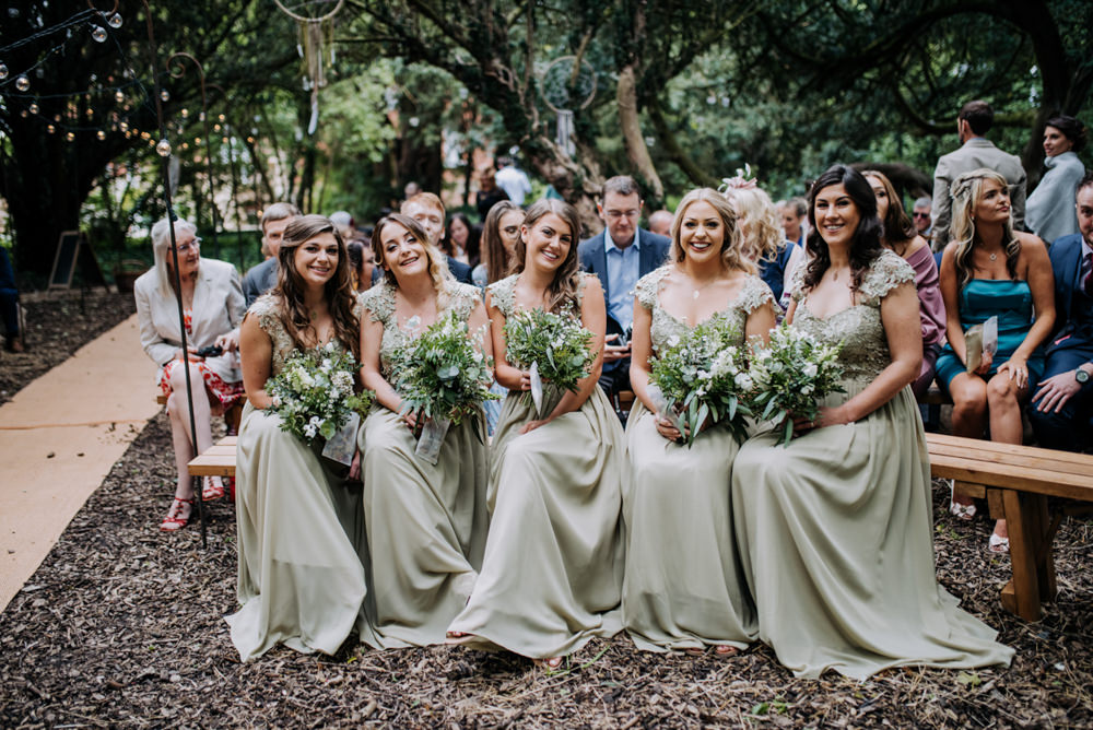 Bridesmaids Bridesmaid Dress Dresses Green Long Hirst Priory Wedding Kazooieloki Photography