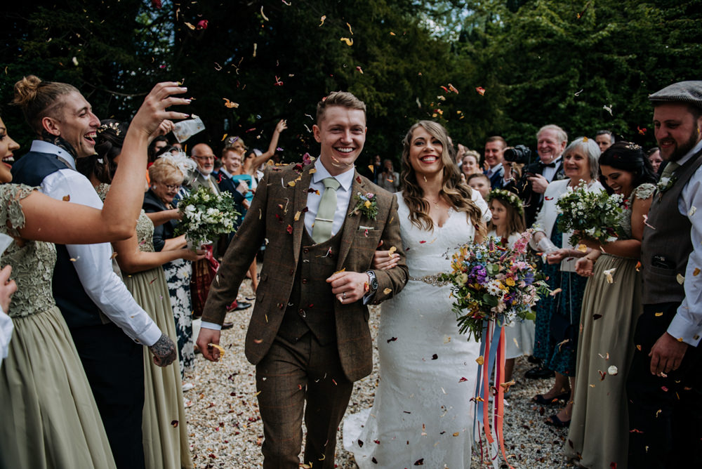 Confetti Hirst Priory Wedding Kazooieloki Photography