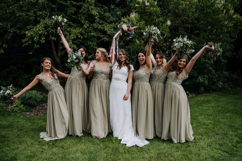 Bridesmaids Bridesmaid Dress Dresses Green Long Hirst Priory Wedding Kazooieloki Photography