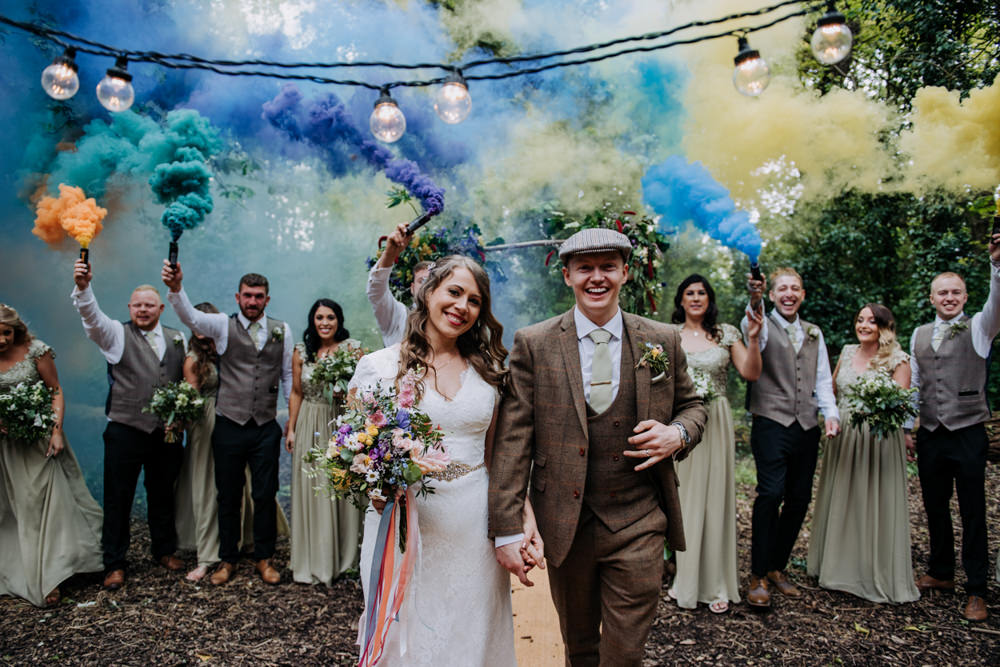 Smoke Bombs Hirst Priory Wedding Kazooieloki Photography
