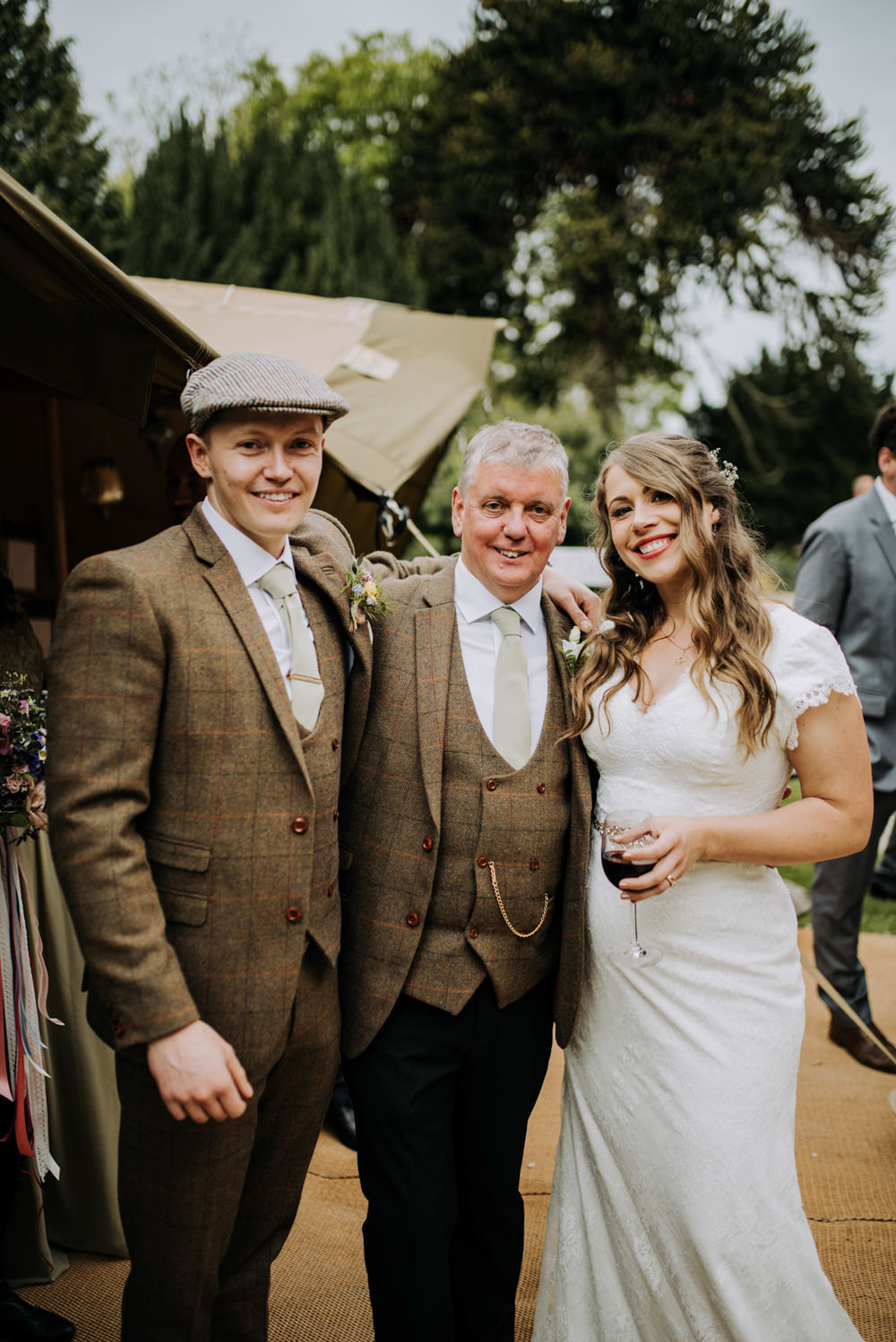 Groom Groomsmen Waistcoats Flat Cap Brown Tweed Suit Hirst Priory Wedding Kazooieloki Photography