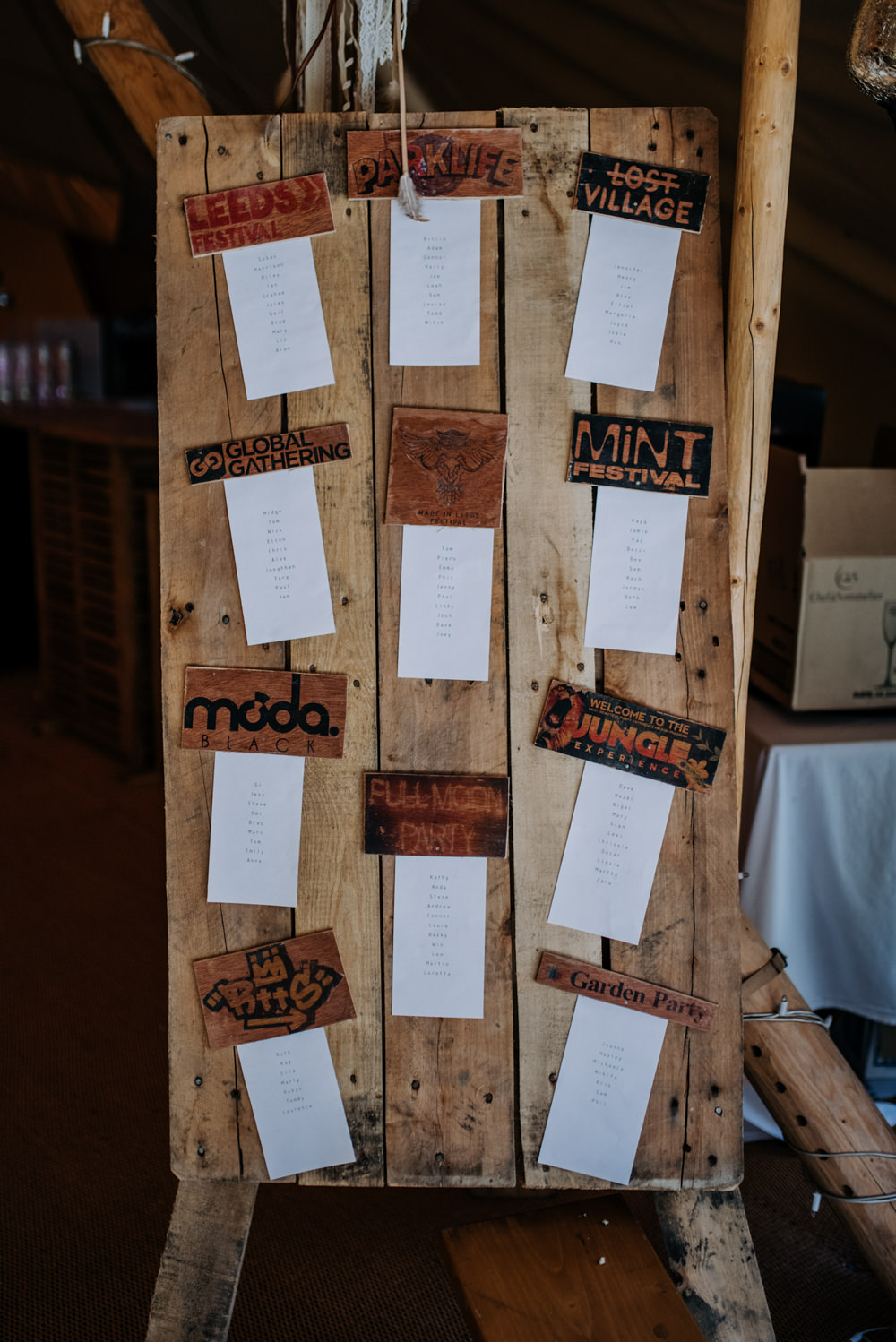 Wooden Seating Plan Table Chart Hirst Priory Wedding Kazooieloki Photography