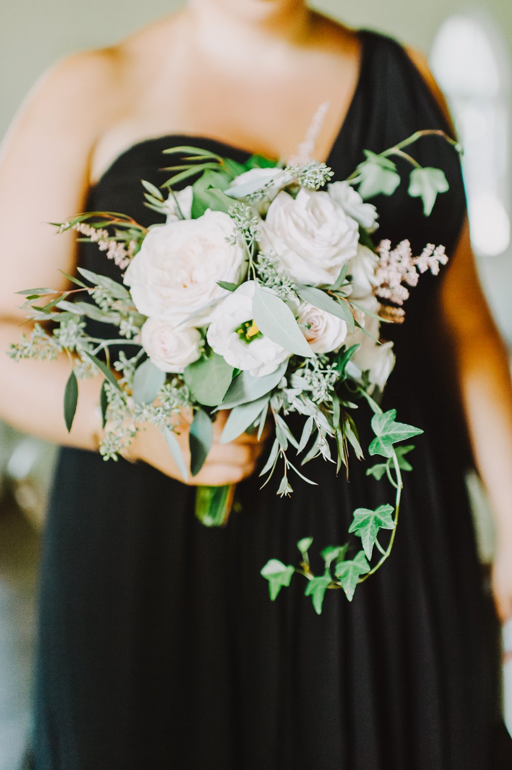 Bouquet Flowers Peony Astilbe Rose Anemone Bridesmaids Maryland Wedding L. Hewitt Photography