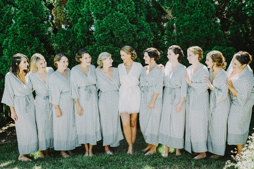 Dressing Gown Robe Bride Bridal Bridesmaids Maryland Wedding L. Hewitt Photography