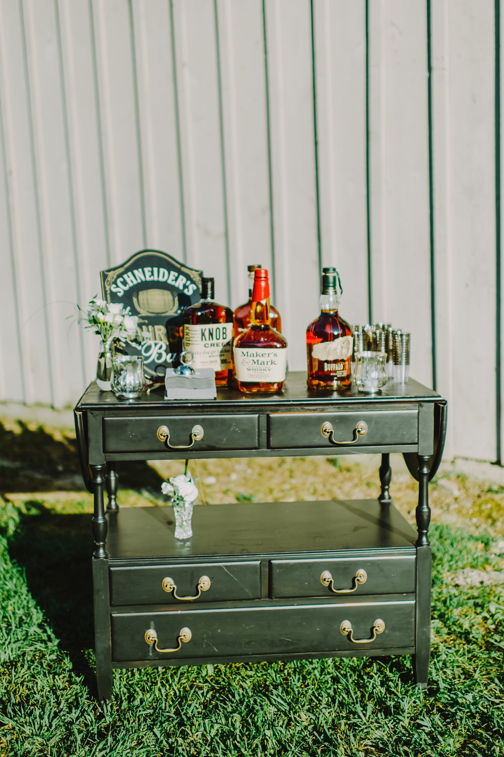 Drinks Bar Stand Station Maryland Wedding L. Hewitt Photography