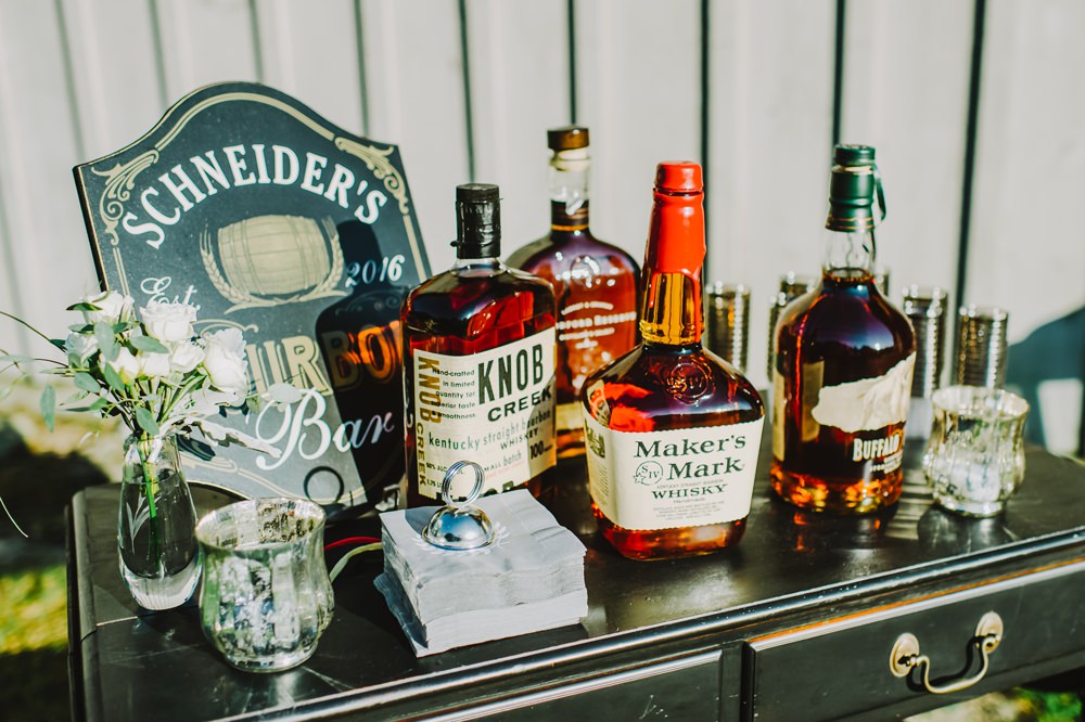 Drinks Bar Stand Station Maryland Wedding L. Hewitt Photography