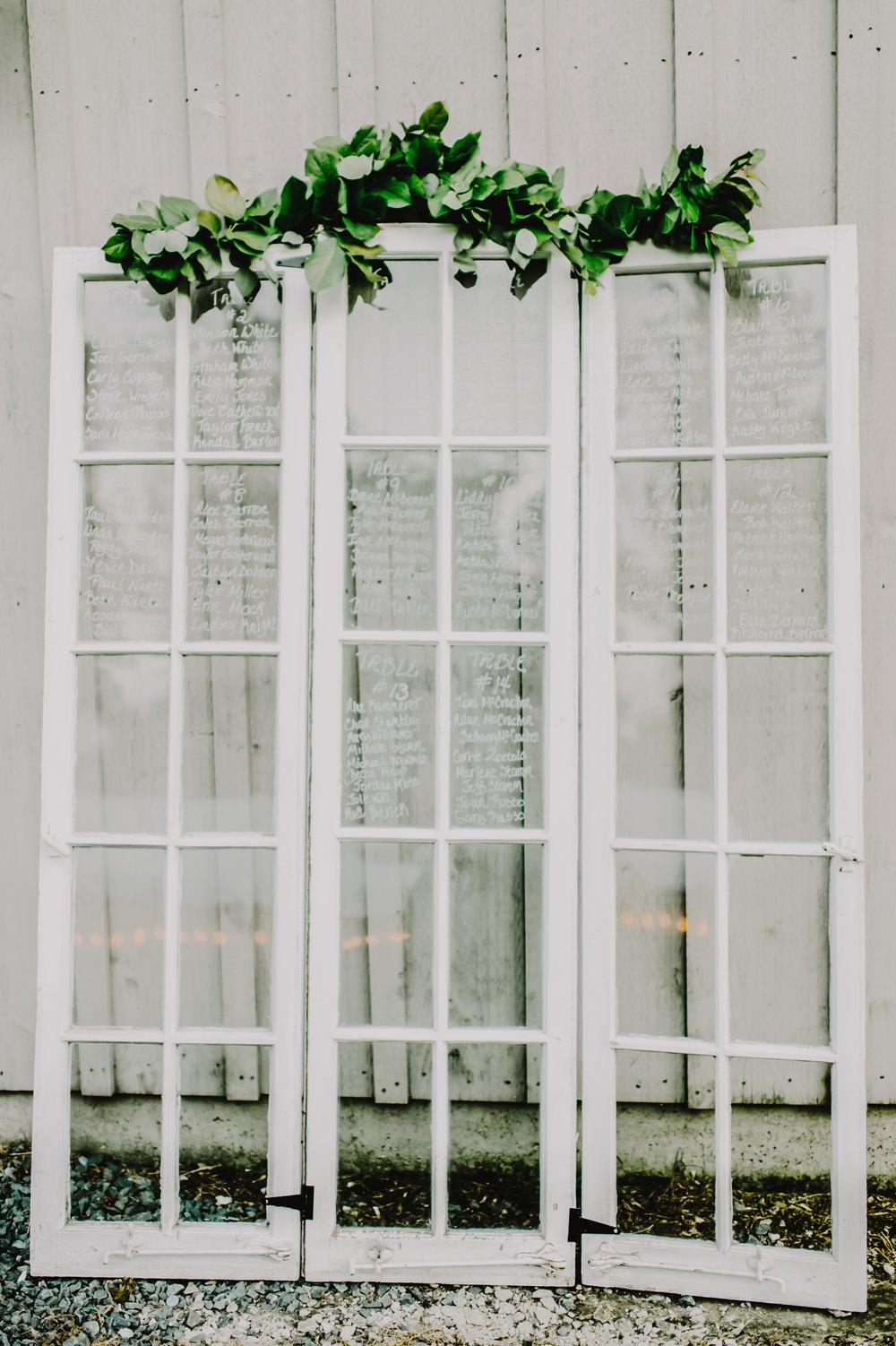 Window Glass Seating Plan Table Chart Greenery Maryland Wedding L. Hewitt Photography