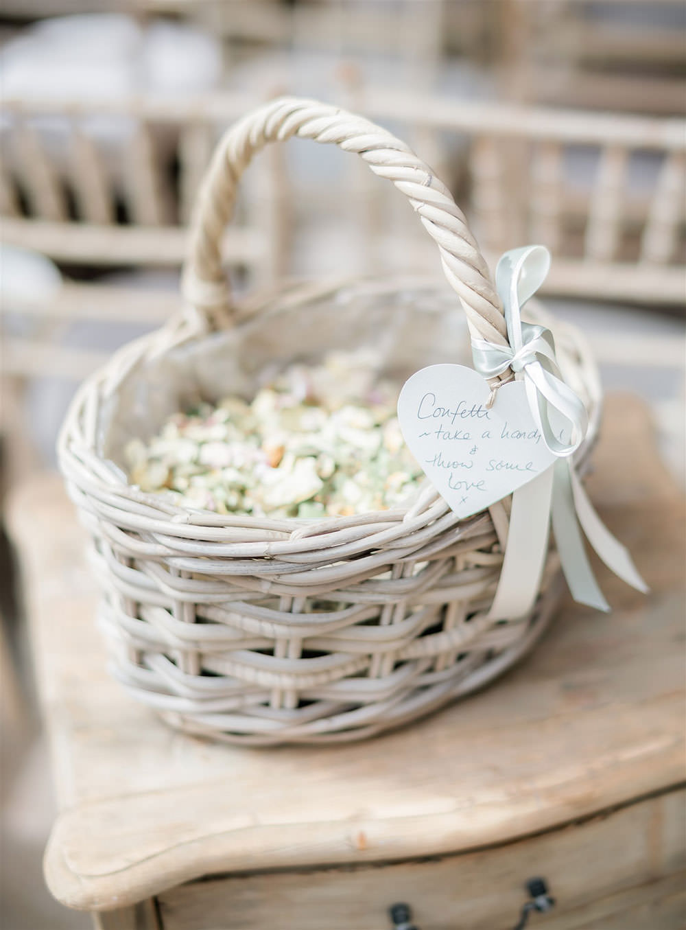 Confetti Basket Petals Newton Hall Wedding Carn Patrick Photography