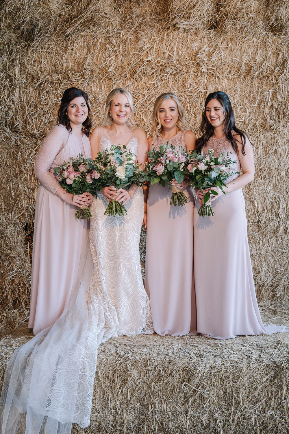 Pink Bridesmaid Bridesmaids Dress Dresses Owen House Wedding Barn Nessworthy Photography