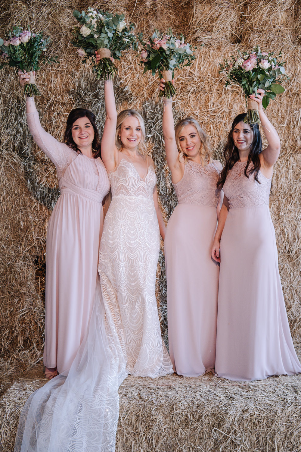 Pink Bridesmaid Bridesmaids Dress Dresses Owen House Wedding Barn Nessworthy Photography
