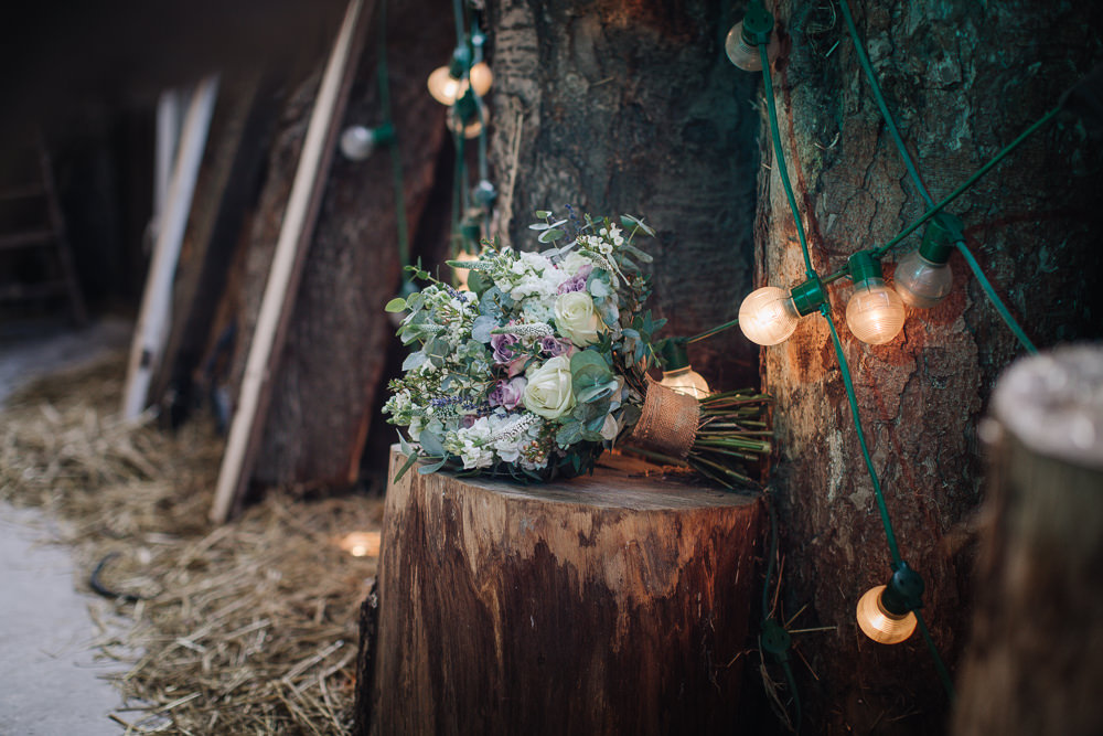 Bride Bridal Bouquet Flowers Pink Rose Cream Greenery Owen House Wedding Barn Nessworthy Photography