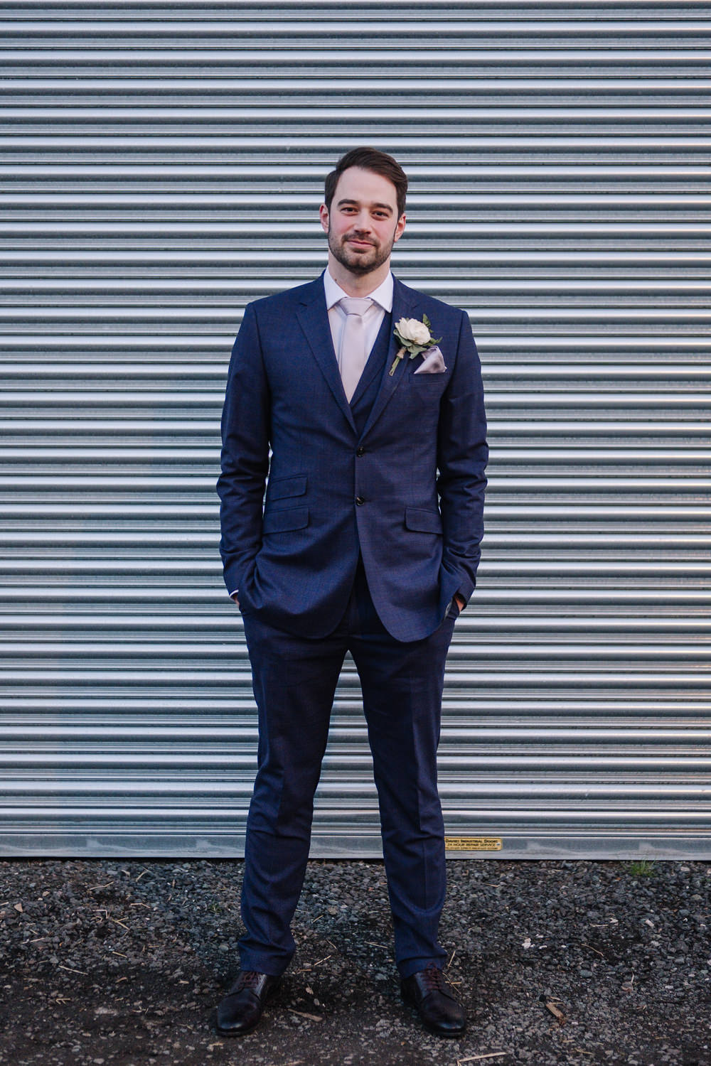 Groom Groomsmen Suits Navy Blue Owen House Wedding Barn Nessworthy Photography