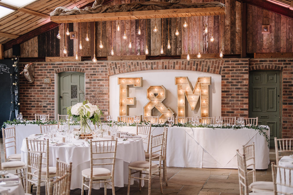 Light Up Letters Lighting Owen House Wedding Barn Nessworthy Photography