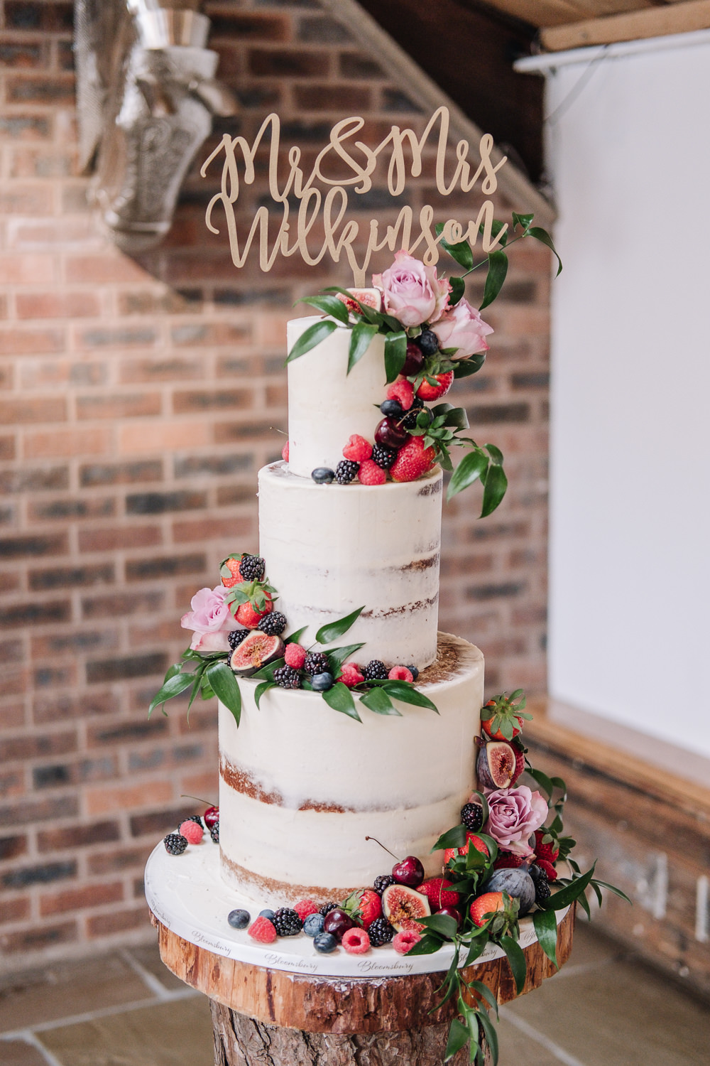Semi Naked Cake Buttercream Flowers Topper Owen House Wedding Barn Nessworthy Photography